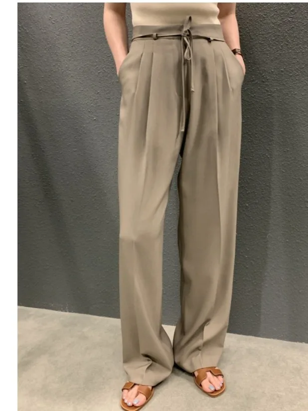 High Waist Wide Leg Pants Women's Fashionable Casual Floor Length Trousers Korean Style Belted Versatile Slimming Pants
High Waist Wide Leg Pants Women's Fashionable Casual Floor Length Trousers Korean Style Belted Versatile Slimming Pants