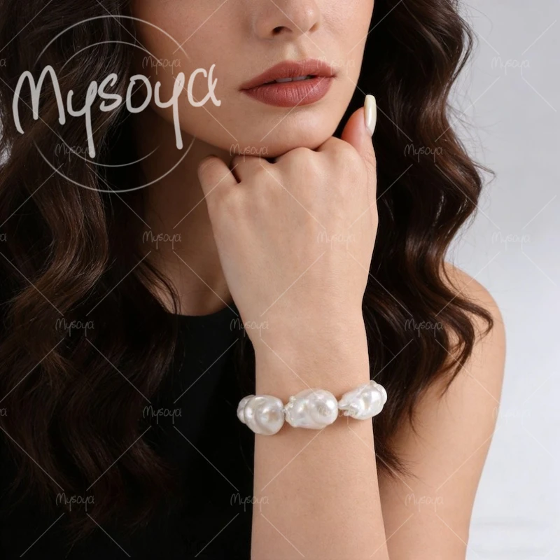 MYSOYA 6-7mm & 13-16mm Dual Size Baroque Freshwater Pearl Bracelet with Gift Box, for Him/ Her, for Birthday/ Wedding Gift A0300
MYSOYA 6-7mm & 13-16mm Dual Size Baroque Freshwater Pearl Bracelet with Gift Box, for Him/ Her, for Birthday/ Wedding Gift A0300