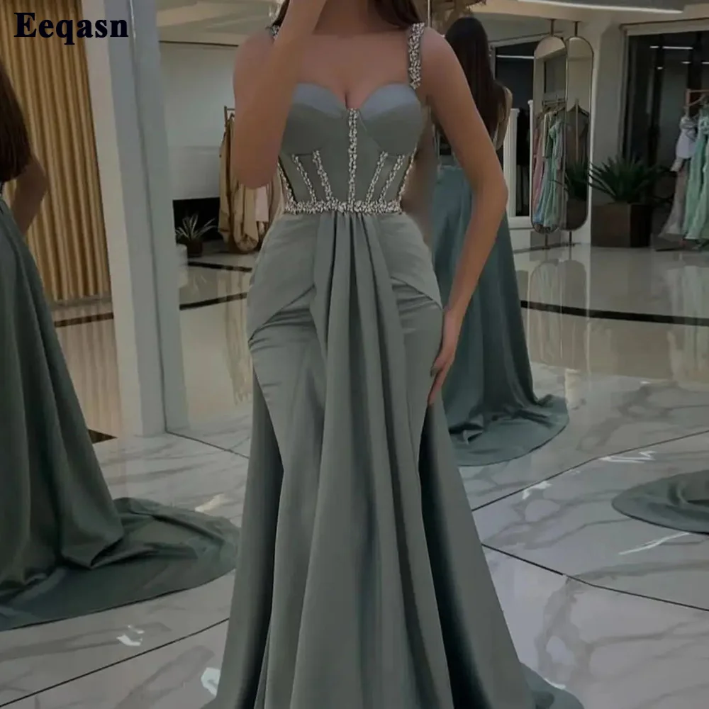 Eeqasn Chic Mermaid Beaded Spaghetti Strap Evening Dresses Formal Satin Sweetheart Women Prom Gowns Party Occasion Dress 2023
Eeqasn Chic Mermaid Beaded Spaghetti Strap Evening Dresses Formal Satin Sweetheart Women Prom Gowns Party Occasion Dress 2023