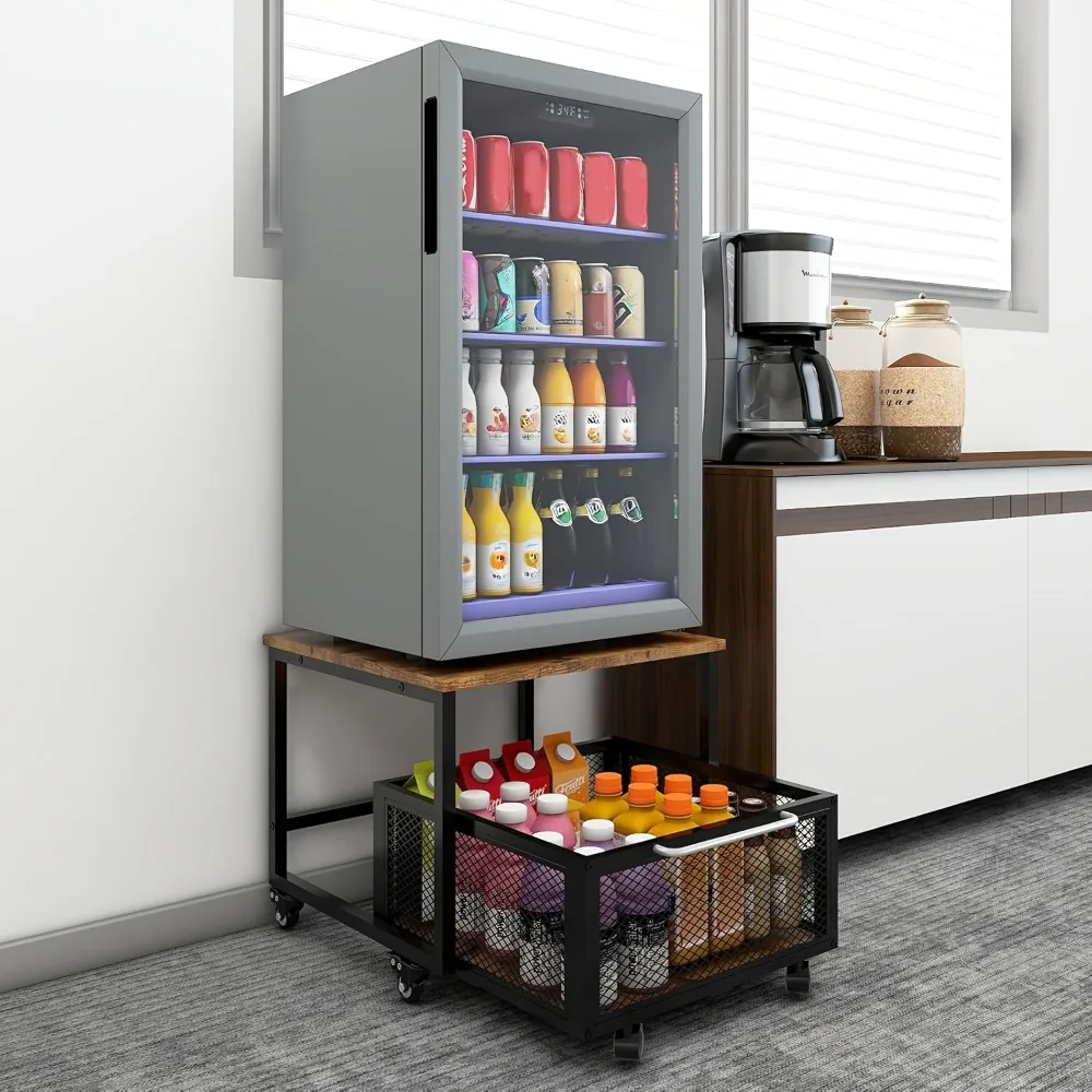 20 X 20 Inch Heavy-Duty Mini Fridge Stand with Wheels - Rolling Removable Compact Fridge Cart, Large Capacity Storage Shelf for Drinks, Multi-Use As Side Table/End Table/Bedside Table for Home/Office/Bedroom, Includes Storage Basket
20 X 20 Inch Heavy-Duty Mini Fridge Stand with Wheels - Rolling Removable Compact Fridge Cart, Large Capacity Storage Shelf for Drinks, Multi-Use As Side Table/End Table/Bedside Table for Home/Office/Bedroom, Includes Storage Basket