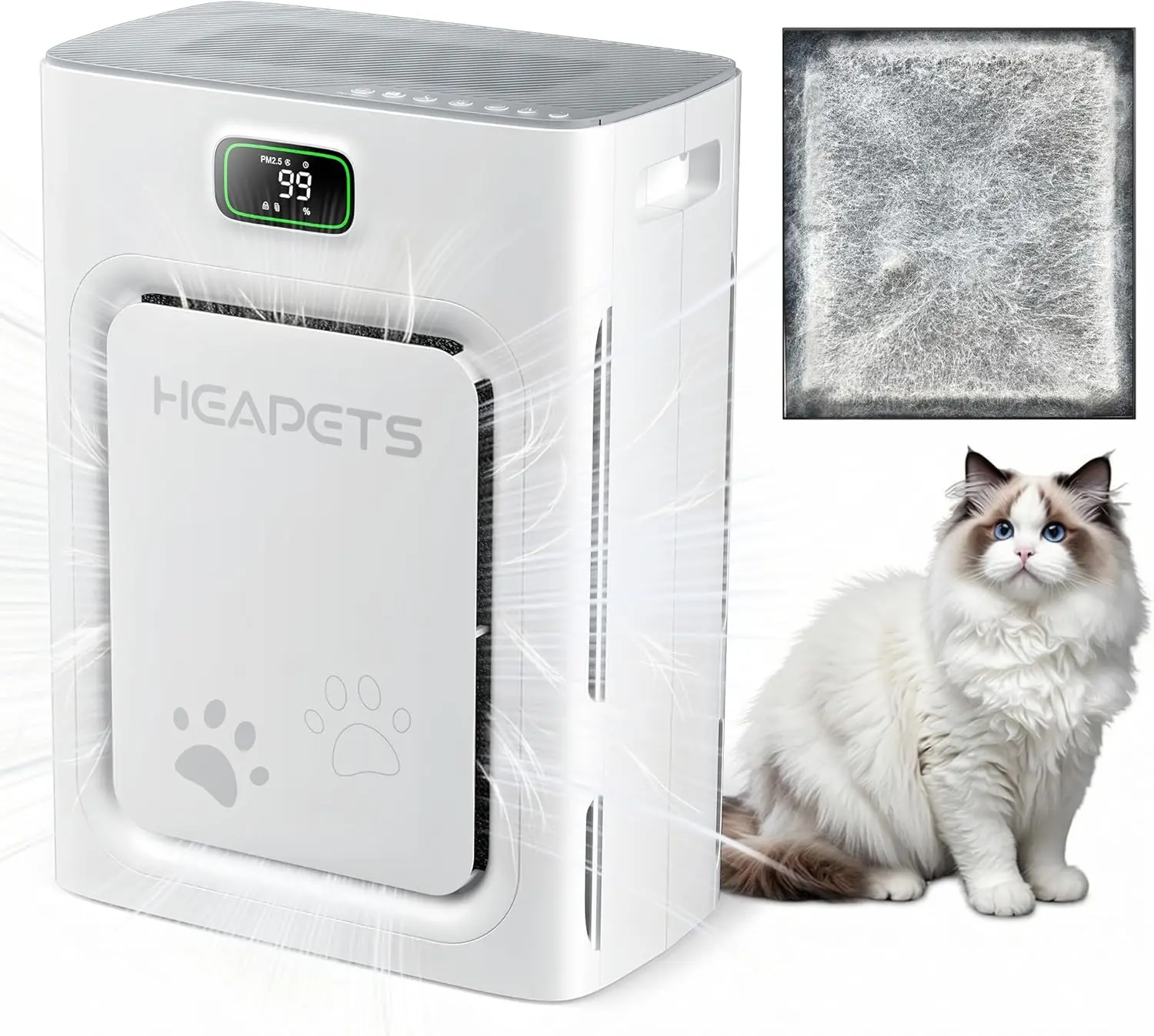 Large Room Air Purifier for Pets, H13 HEPA Washable Filter, Removes Hair Dander Odor Smoke Dust, Auto Mode
Large Room Air Purifier for Pets, H13 HEPA Washable Filter, Removes Hair Dander Odor Smoke Dust, Auto Mode