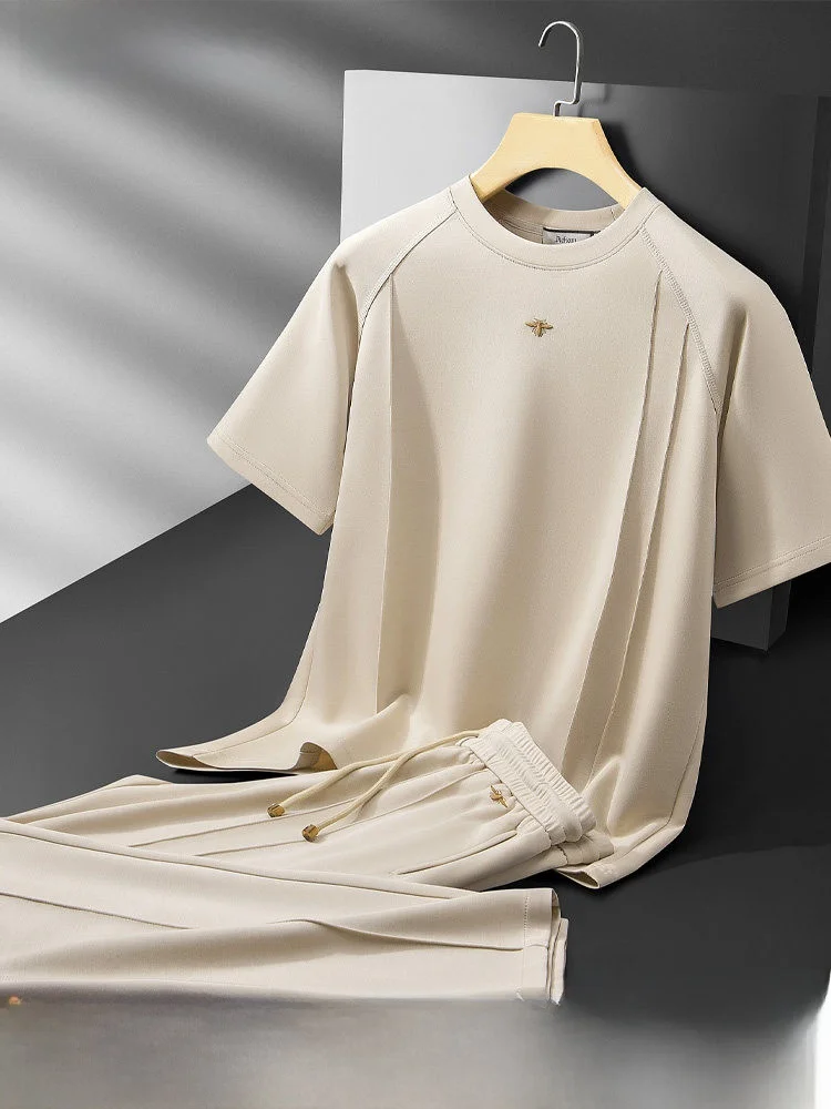 Summer Casual Modal Sports Suit Men's round Ne ort Sve Straight Leg Pants Two Piece Set Embroidered Comfortable Fit
Summer Casual Modal Sports Suit Men's round Ne ort Sve Straight Leg Pants Two Piece Set Embroidered Comfortable Fit