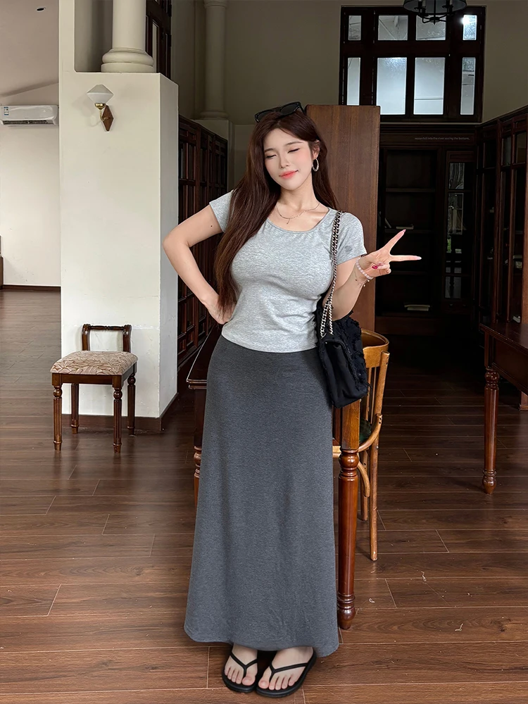 Babes Grey High Waist Slimming Bodycon Top And Skirt Set Walking Ensemble plus Size Women's Fashion Spring Summer Outfit
Babes Grey High Waist Slimming Bodycon Top And Skirt Set Walking Ensemble plus Size Women's Fashion Spring Summer Outfit