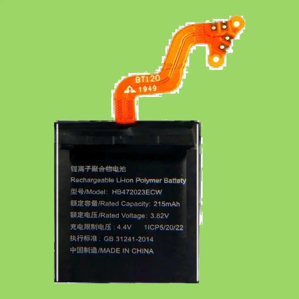 HB472023ECW Long Lasting 215Mah High-Capacity Watch Battery For Huawei GT2 GT 2 42Mm
HB472023ECW Long Lasting 215Mah High-Capacity Watch Battery For Huawei GT2 GT 2 42Mm