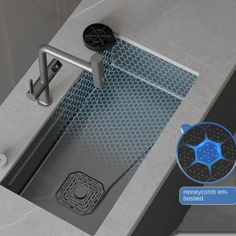 Honeycomb Liquid Embossed New Waterfall Digital Display Kitchen Sink 304 Stainless Steel Hand Vegetable Basin Large Single Slot
Honeycomb Liquid Embossed New Waterfall Digital Display Kitchen Sink 304 Stainless Steel Hand Vegetable Basin Large Single Slot