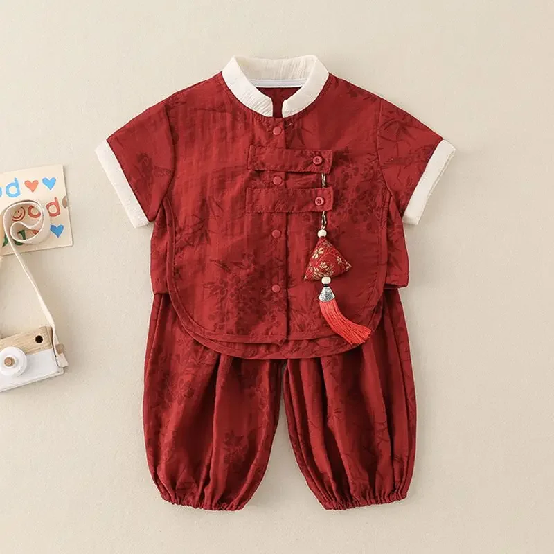 Chinese Baby Short Sleeved Suit 100 Day Old Clothing for Boys Girls Fashionable Tang Suit Two Piece Set Online Chinese Store
Chinese Baby Short Sleeved Suit 100 Day Old Clothing for Boys Girls Fashionable Tang Suit Two Piece Set Online Chinese Store