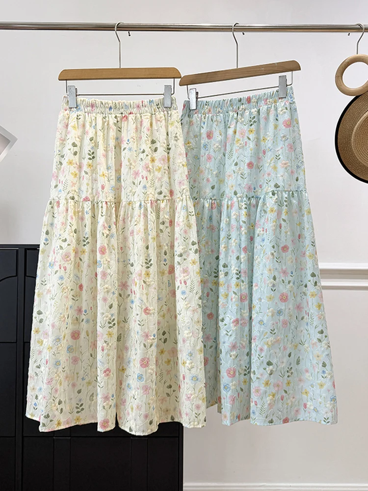 Floral Embroidery High Waist A-Line Midi Skirt Women's Summer Gentle Print Fullness Umbrella Skirt Polyester Fiber Loose Fit
Floral Embroidery High Waist A-Line Midi Skirt Women's Summer Gentle Print Fullness Umbrella Skirt Polyester Fiber Loose Fit