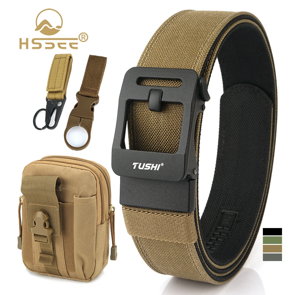 HSSEE New Men's Hard Belt Matte Alloy Automatic Buckle Hunting Tactical Belt Thick Genuine Nylon Trousers Belt Tactical Gear
HSSEE New Men's Hard Belt Matte Alloy Automatic Buckle Hunting Tactical Belt Thick Genuine Nylon Trousers Belt Tactical Gear