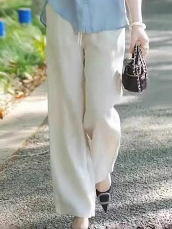 Summer Thin Wide Leg Pants High Waist Pure Color Loose Fit Simple Design Casual Trousers for Women
Summer Thin Wide Leg Pants High Waist Pure Color Loose Fit Simple Design Casual Trousers for Women