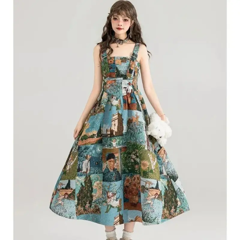 New Artistic Strap Dress Vintage French Style Art Strap Retro suit for women summer dress slim fit
New Artistic Strap Dress Vintage French Style Art Strap Retro suit for women summer dress slim fit