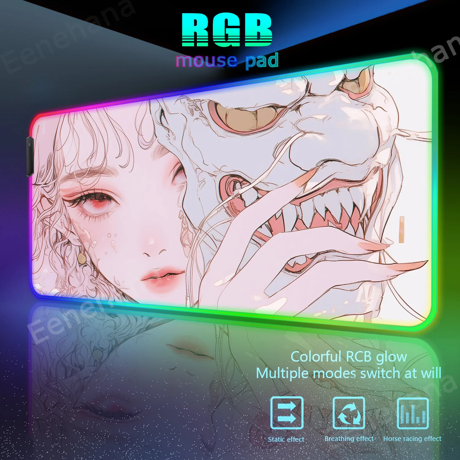 RGB Masked Girl Large PC Gaming Accessories Mouse Pad Kawaii Light Pink Ghost Mask Computer Carpet LED Extended Pad Japanese Mat
RGB Masked Girl Large PC Gaming Accessories Mouse Pad Kawaii Light Pink Ghost Mask Computer Carpet LED Extended Pad Japanese Mat