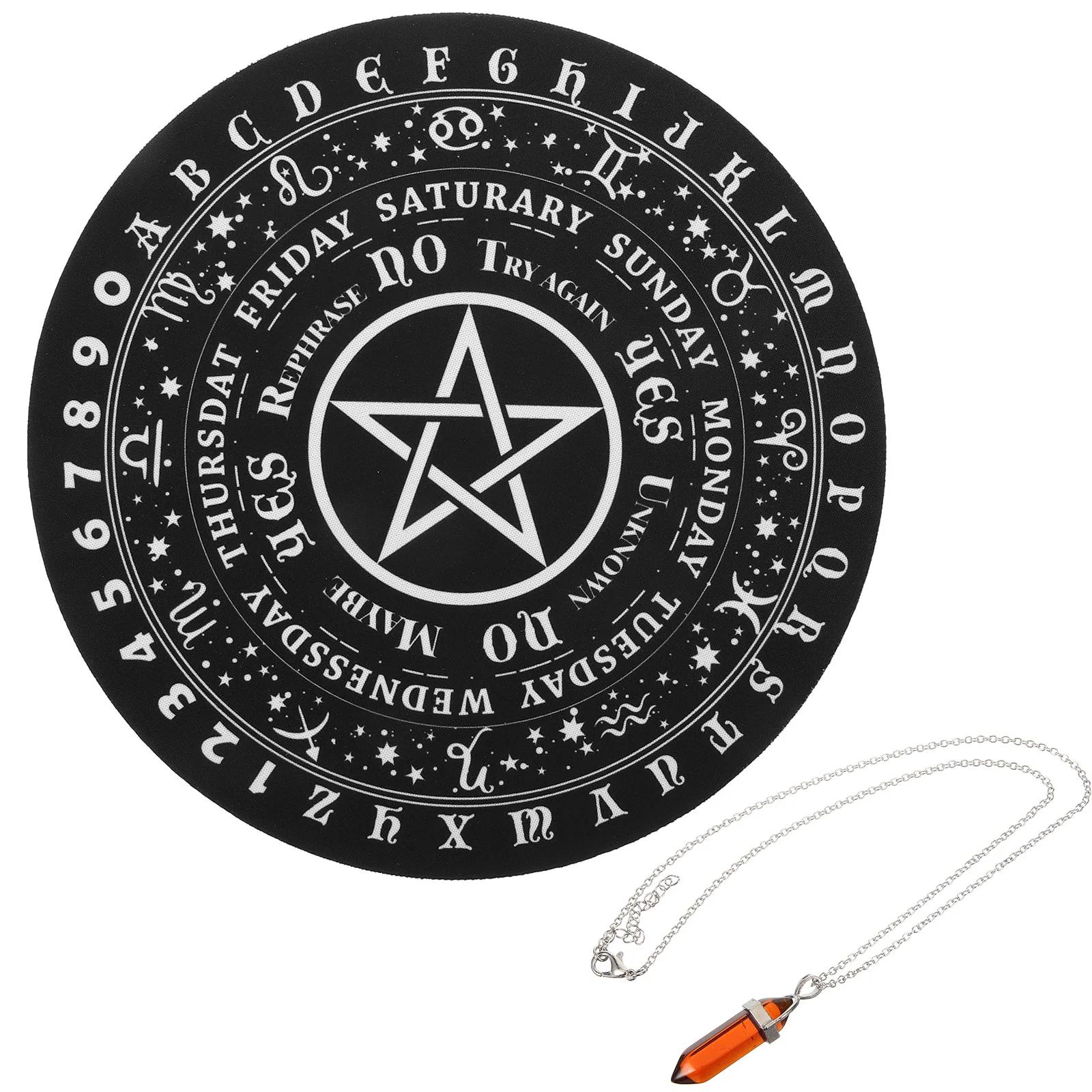 Necklace Pentagram Pad Decoration Crystals and Gemstones Rubber Fidget Pendulum Board
Necklace Pentagram Pad Decoration Crystals and Gemstones Rubber Fidget Pendulum Board