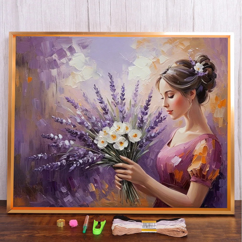 Portrait Girl Flower Printed Cross Stitch Kit Embroidery DMC Threads Knitting Painting Handicraft Sewing Counted Design Sales
Portrait Girl Flower Printed Cross Stitch Kit Embroidery DMC Threads Knitting Painting Handicraft Sewing Counted Design Sales