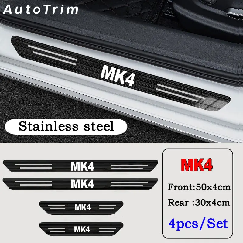 4pcs Car Stainless Door Sill Strip 3D Metal Brushed Black Threshold Sticker Protection Decorative Strip for VW Volkswagen MK4
4pcs Car Stainless Door Sill Strip 3D Metal Brushed Black Threshold Sticker Protection Decorative Strip for VW Volkswagen MK4