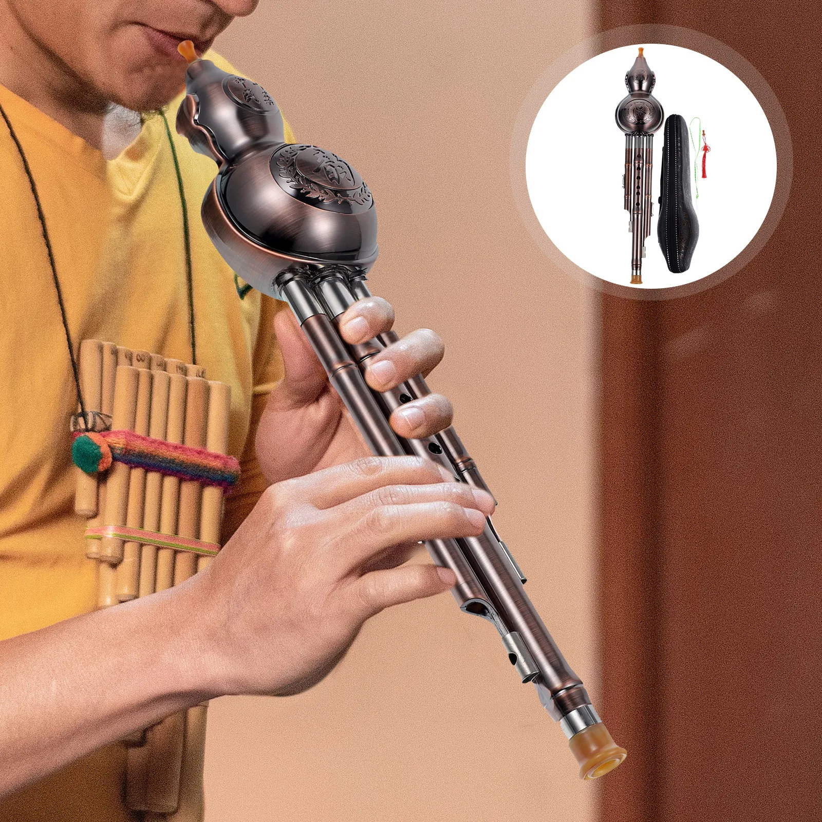 1Pcs Cucurbit Flute Chinese Traditional Instrument Durable PP Material Pure Sound Elegant Design for Music Lovers
1Pcs Cucurbit Flute Chinese Traditional Instrument Durable PP Material Pure Sound Elegant Design for Music Lovers