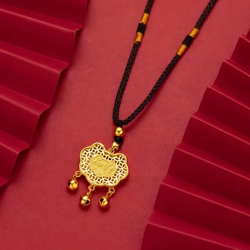 9999 Real Gold 24K Double-sided Long-life Wealth Small Gold Lock Pendant Long-life Lock Necklace Ethnic Style
9999 Real Gold 24K Double-sided Long-life Wealth Small Gold Lock Pendant Long-life Lock Necklace Ethnic Style