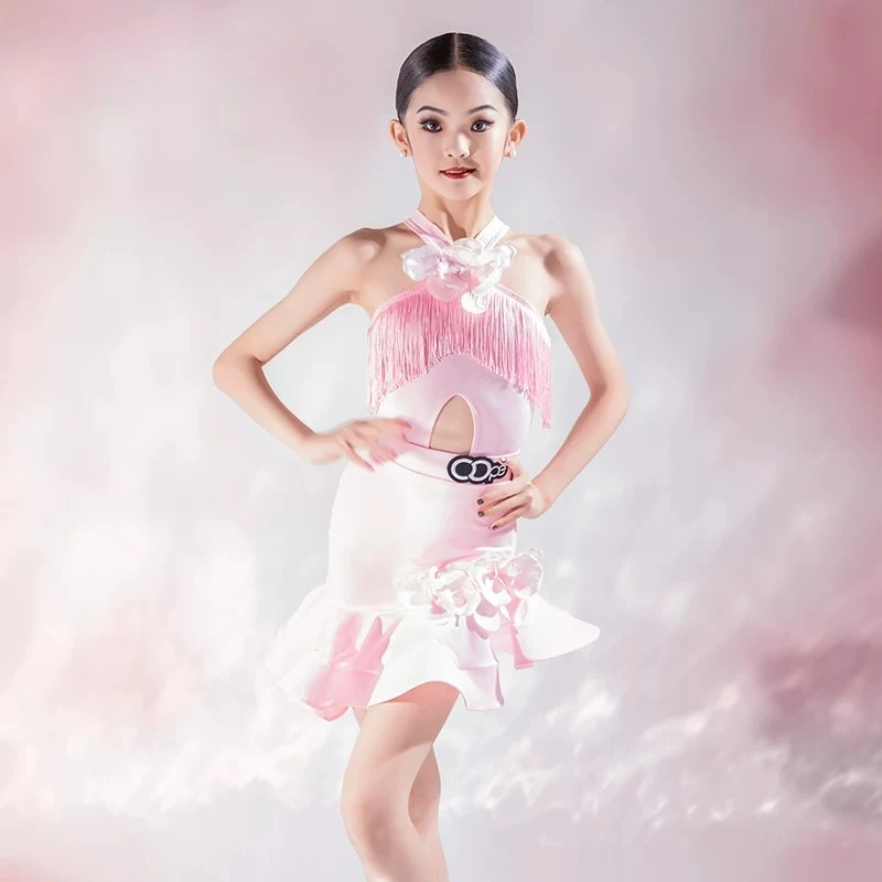 Kids Girls Latin Dance Pink Fungus Lace Bodysuit and Fishbone Skirts Rumba Dancewear Training Ballroom Competition Costumes
Kids Girls Latin Dance Pink Fungus Lace Bodysuit and Fishbone Skirts Rumba Dancewear Training Ballroom Competition Costumes