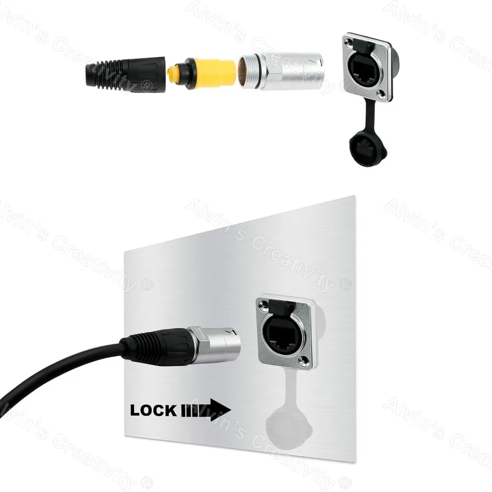 Alvins 2 Set RJ45 Panel Mount Waterproof Socket Signal Panel Cat5/5e/6 Connector Ethernet LAN Cable Connector(2PCS,Male)
Alvins 2 Set RJ45 Panel Mount Waterproof Socket Signal Panel Cat5/5e/6 Connector Ethernet LAN Cable Connector(2PCS,Male)