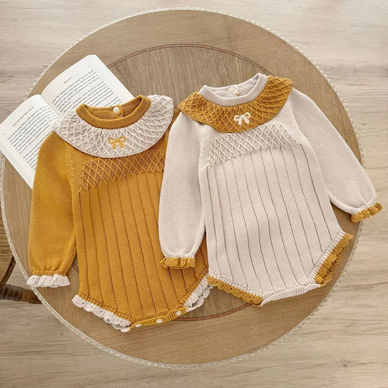 2025 New Autumn 0-24M Children Clothes Infant Baby Girls Knitted Jumpsuit Long Sleeved Splicing Korean Style Climbing Suit
2025 New Autumn 0-24M Children Clothes Infant Baby Girls Knitted Jumpsuit Long Sleeved Splicing Korean Style Climbing Suit