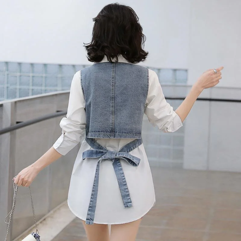 Fashion Shirt Suit For Women Spring Summer Autumn 2025 New White Shirt @ Denim Vest Two-Piece Set Single Item Sales Femme Set
Fashion Shirt Suit For Women Spring Summer Autumn 2025 New White Shirt @ Denim Vest Two-Piece Set Single Item Sales Femme Set