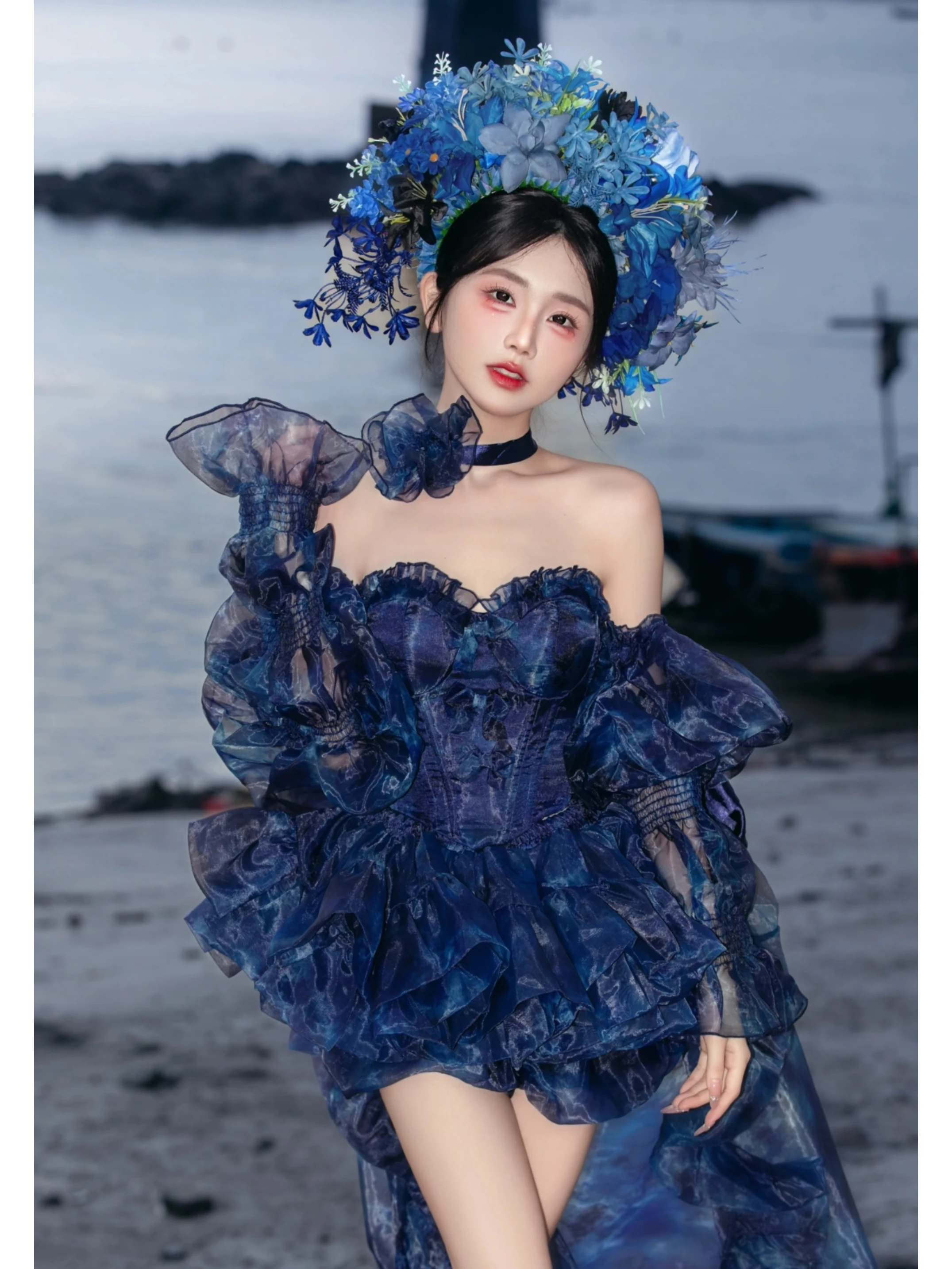 Elegant Princess Style Blue Tulle Birthday Dress Luxury Off-Shoulder Floor-Length Skirt for Adult Women Summer Fairy Tale Gown
Elegant Princess Style Blue Tulle Birthday Dress Luxury Off-Shoulder Floor-Length Skirt for Adult Women Summer Fairy Tale Gown