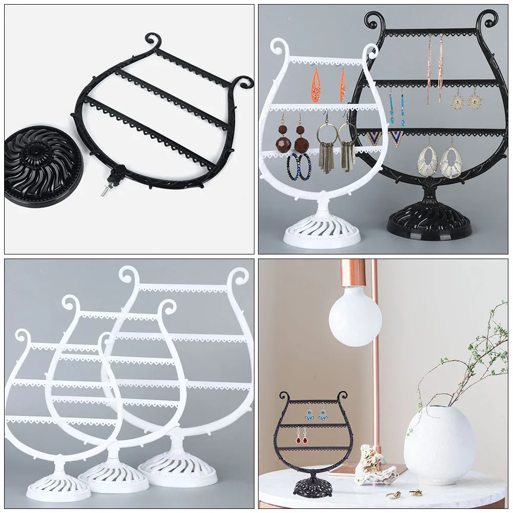 2Pcs Harp Shaped Jewelry Display Stand Plastic Jewelry Organizer Decorative Earring Shelf Stable Storage Rack for Home Shop
2Pcs Harp Shaped Jewelry Display Stand Plastic Jewelry Organizer Decorative Earring Shelf Stable Storage Rack for Home Shop