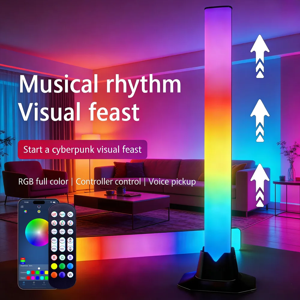 RGB Music Rhythm Light 180° Smart Light Bar Gaming LED 16 Million DIY Color Adjustment Remote Control Bluetooth APP TV Backlight
RGB Music Rhythm Light 180° Smart Light Bar Gaming LED 16 Million DIY Color Adjustment Remote Control Bluetooth APP TV Backlight