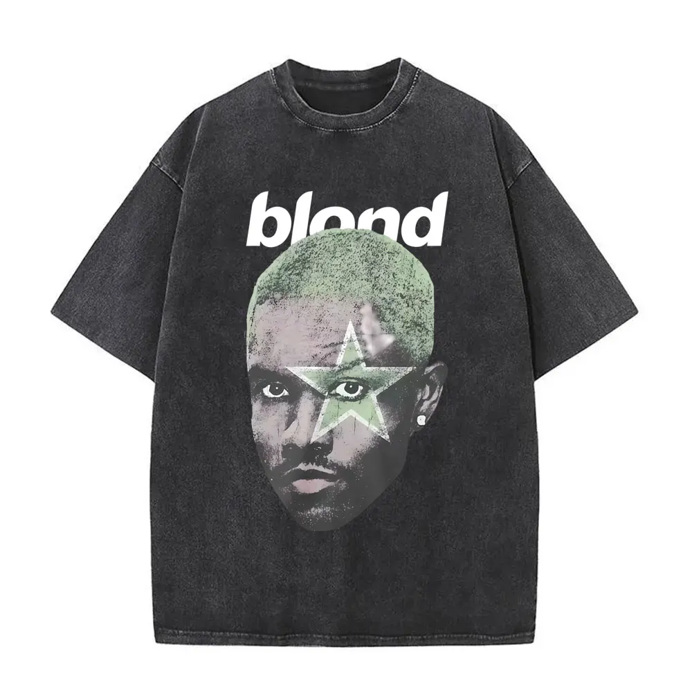Washed Vintage Rapper Frank Head Oversized T-shirt Ocean Hip Hop Trend T Shirts Blond Fashion Pop Music T-shirts Men Streetwear
Washed Vintage Rapper Frank Head Oversized T-shirt Ocean Hip Hop Trend T Shirts Blond Fashion Pop Music T-shirts Men Streetwear