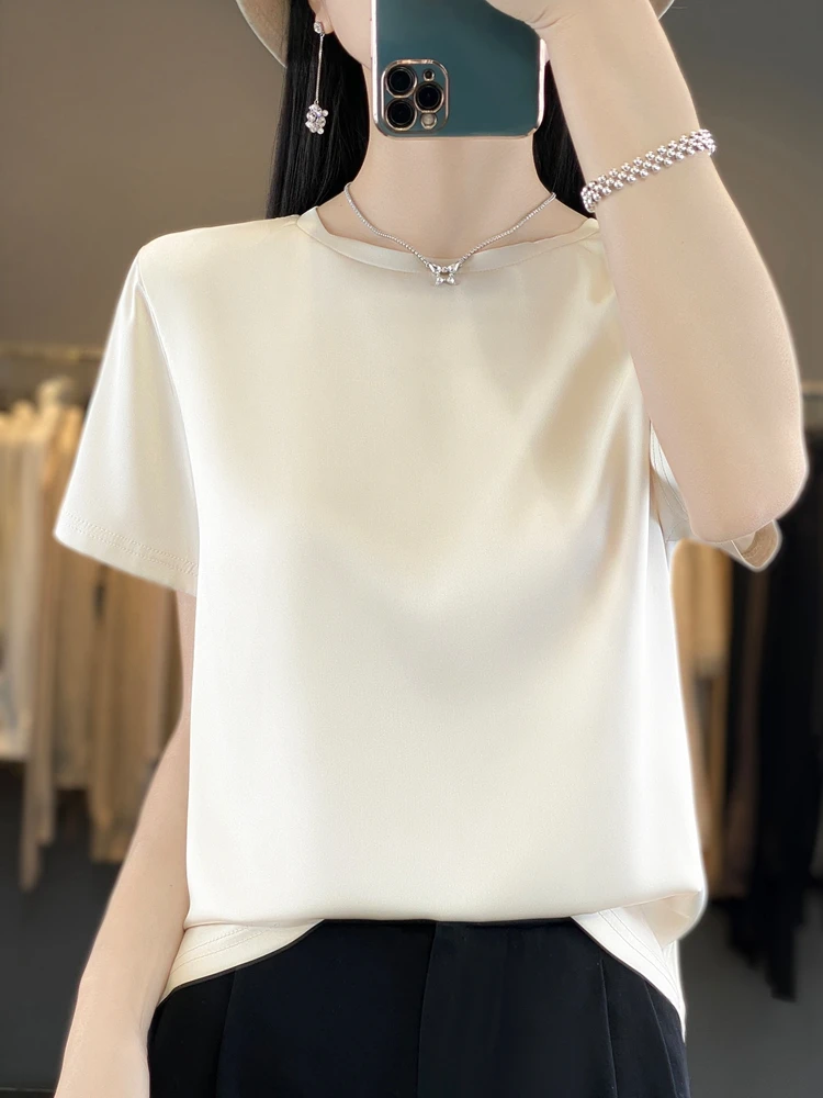Women's Short Sleeve O-Neck Top, Elegant Summer T-Shirt, High End Elegance Tees, New Style Fashion
Women's Short Sleeve O-Neck Top, Elegant Summer T-Shirt, High End Elegance Tees, New Style Fashion