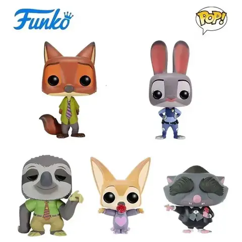 Funko Pop Zootopia Nick Wilde Judy Hopps Flash Model Toys Limited Edition Action Figures Statue Doll Desktop Decors Kids Gifts
