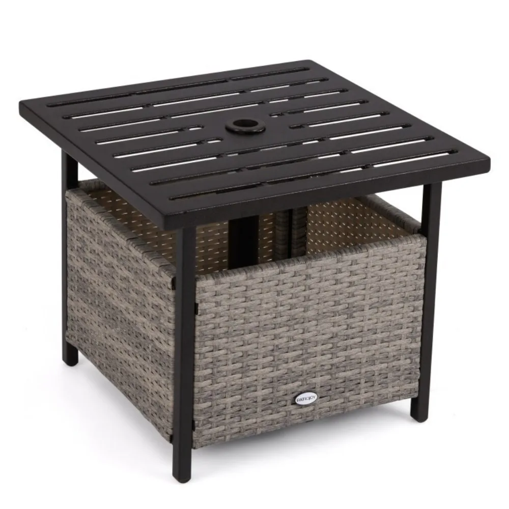 Patio Outdoor Garden Square Side Table Rattan Wicker w/Reserved Umbrella Hole
Patio Outdoor Garden Square Side Table Rattan Wicker w/Reserved Umbrella Hole