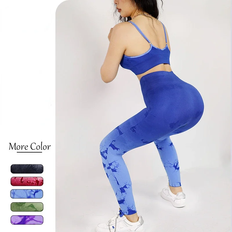 Seamless Tie-Dye Yoga Sets Sports Fitness High Waist Hip-lifting Pants Sling Bra Suit Workout Clothes Gym Leggings Set for Women
Seamless Tie-Dye Yoga Sets Sports Fitness High Waist Hip-lifting Pants Sling Bra Suit Workout Clothes Gym Leggings Set for Women