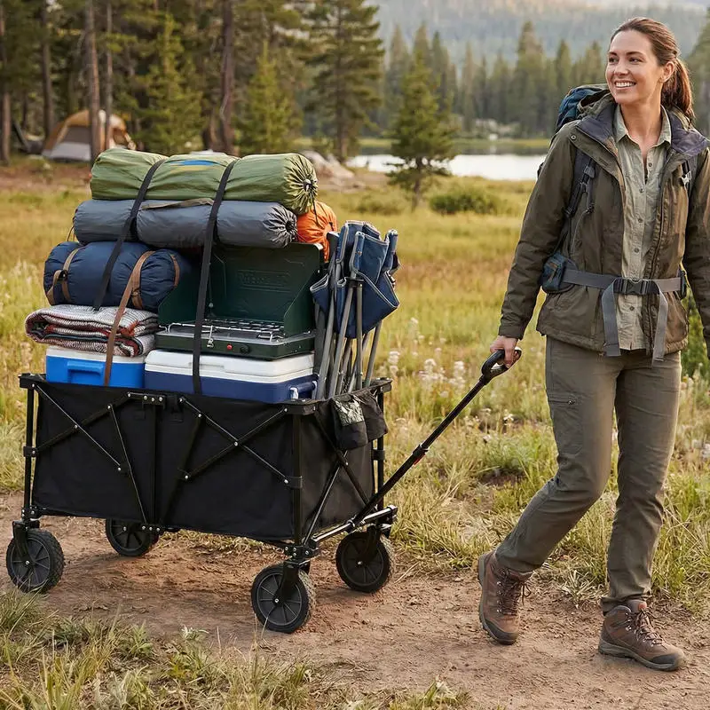38 Inch 400 LBS Heavy-Duty Collapsible Wagon Cart with Adjustable Handle for Camping Garden-Black
38 Inch 400 LBS Heavy-Duty Collapsible Wagon Cart with Adjustable Handle for Camping Garden-Black