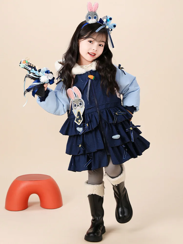 Флисовая куртка Джуди Хопс для девочек, осенне-зимнее хлопковое пальто с капюшоном и пайетками, корейская мода, кружевные толстые куртки с бантом и аппликацией
Флисовая куртка Джуди Хопс для девочек, осенне-зимнее хлопковое пальто с капюшоном и пайетками, корейская мода, кружевные толстые куртки с бантом и аппликацией