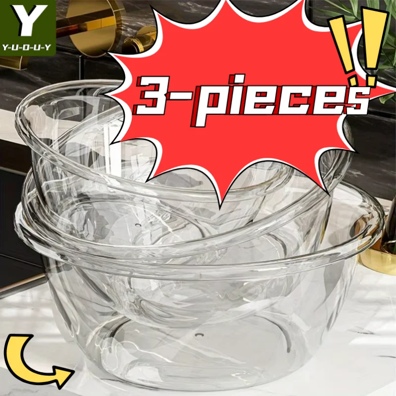 A set of 3 PCs include large, medium and small washbasins, transparent and thick, light luxury style
A set of 3 PCs include large, medium and small washbasins, transparent and thick, light luxury style