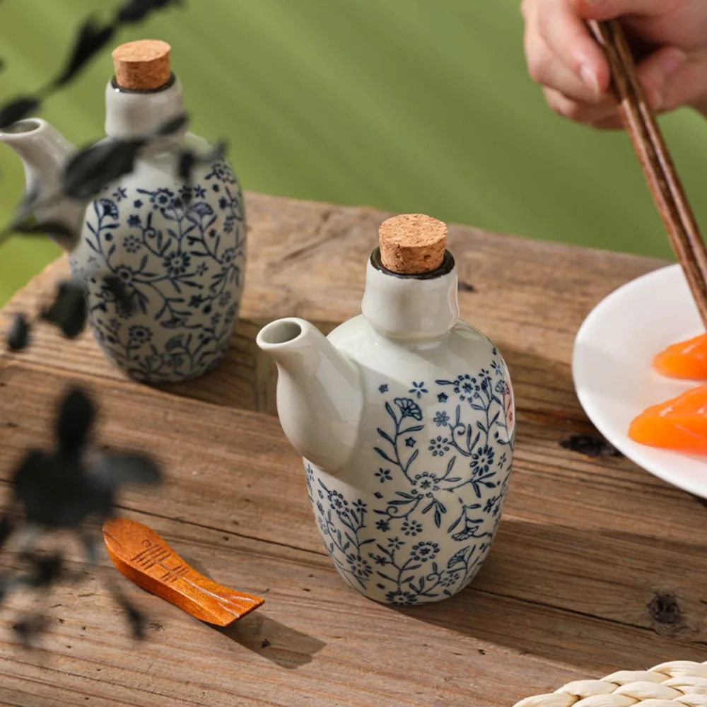 Underglaze Color Retro Oil Pot Creative Ceramic Soy Sauce Pot Seasoning Bottle Vinegar Bottle with Lid Kitchen Cooking Tools
Underglaze Color Retro Oil Pot Creative Ceramic Soy Sauce Pot Seasoning Bottle Vinegar Bottle with Lid Kitchen Cooking Tools