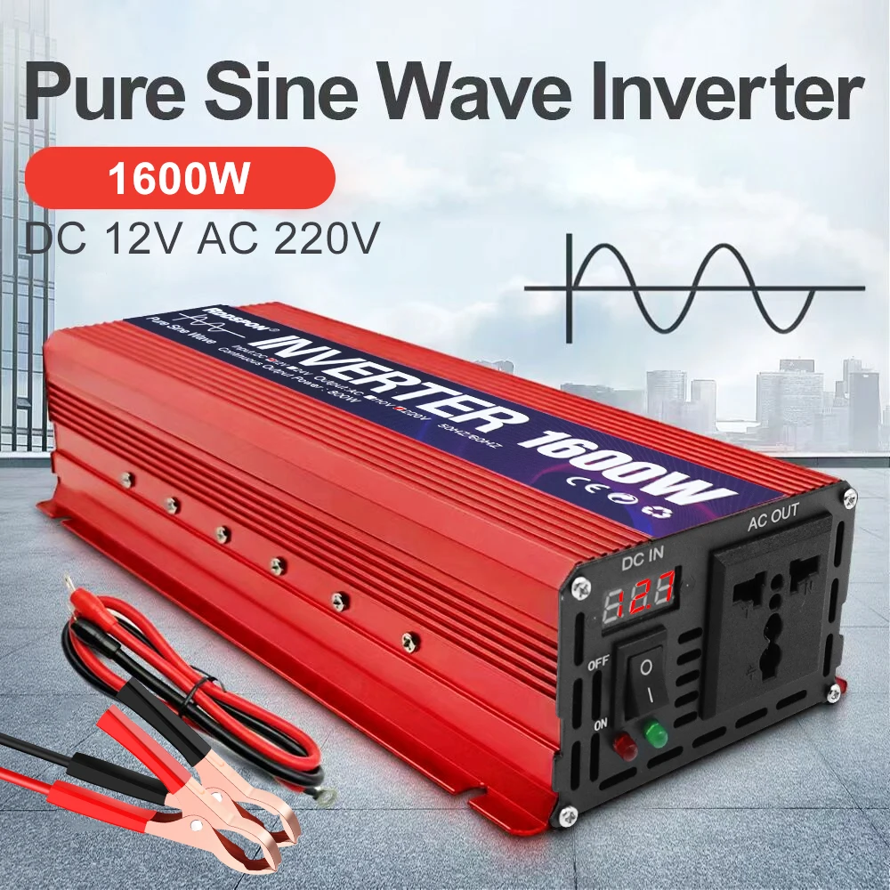 12V to 220V Pure Sine Wave Power Inverter Electronic Voltage Transformer for Car Home Laptop Truck 1600W USB Interface
12V to 220V Pure Sine Wave Power Inverter Electronic Voltage Transformer for Car Home Laptop Truck 1600W USB Interface