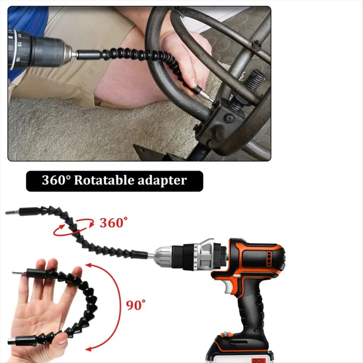 31PCS Flexible Drill Bit Extension Set Rotatable Socket Adapter Hex Shank 105° Right Angle Drill Screwdriver
31PCS Flexible Drill Bit Extension Set Rotatable Socket Adapter Hex Shank 105° Right Angle Drill Screwdriver