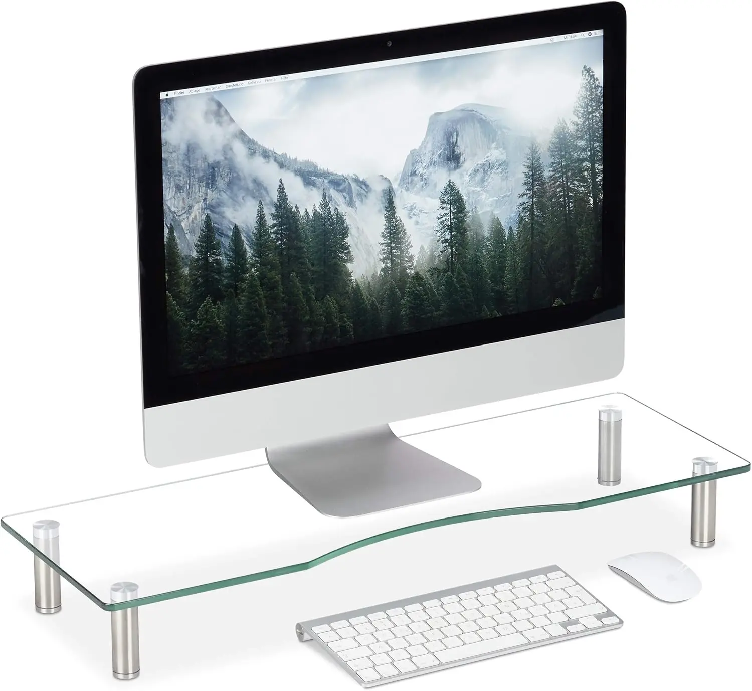 Glass Display Stand, TV Pedestal, Notebook Riser, Height-Adjustable 9-11 cm, W x D 70 x 24 cm, Clear, Stainless Steel, Aluminum
Glass Display Stand, TV Pedestal, Notebook Riser, Height-Adjustable 9-11 cm, W x D 70 x 24 cm, Clear, Stainless Steel, Aluminum