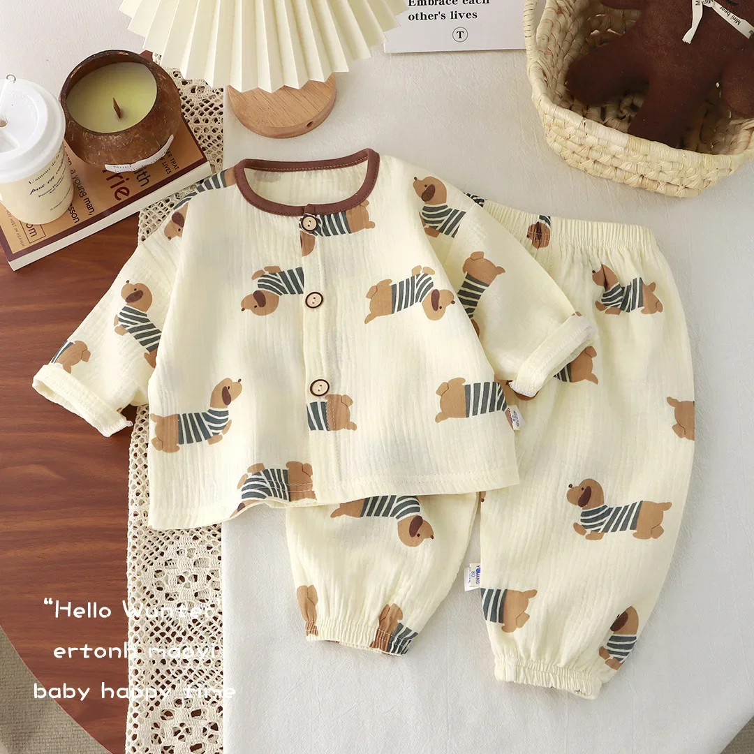Kids Summer Thin Pajamas 2025 Boys Girls Cute Cartoon Print Long Sleeve Cotton Yarn Clothing Sets Pyjamas Baby Casual Sleepwear
Kids Summer Thin Pajamas 2025 Boys Girls Cute Cartoon Print Long Sleeve Cotton Yarn Clothing Sets Pyjamas Baby Casual Sleepwear