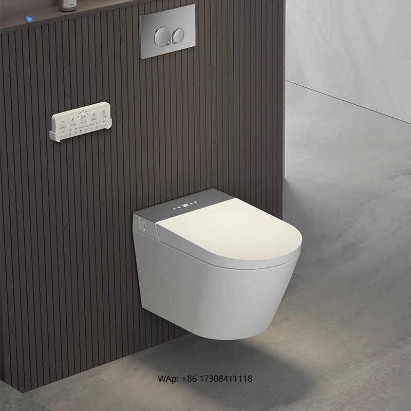 Интеллектуальный экран для смыва унитаза с дистанционным управлением, скрытый бачок в комплекте, настенный умный унитаз
Интеллектуальный экран для смыва унитаза с дистанционным управлением, скрытый бачок в комплекте, настенный умный унитаз