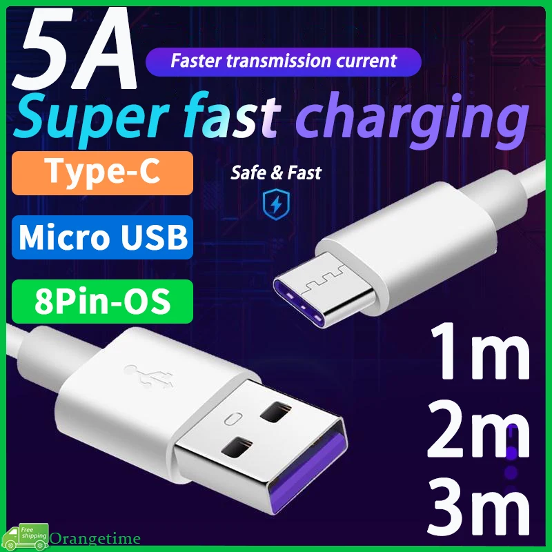 【Fast Delivery】1M/2M/3M 5A USB Fast Charger Cord For Micro Usb//Type C Phone Fast Charging Cable Data Cable
【Fast Delivery】1M/2M/3M 5A USB Fast Charger Cord For Micro Usb//Type C Phone Fast Charging Cable Data Cable