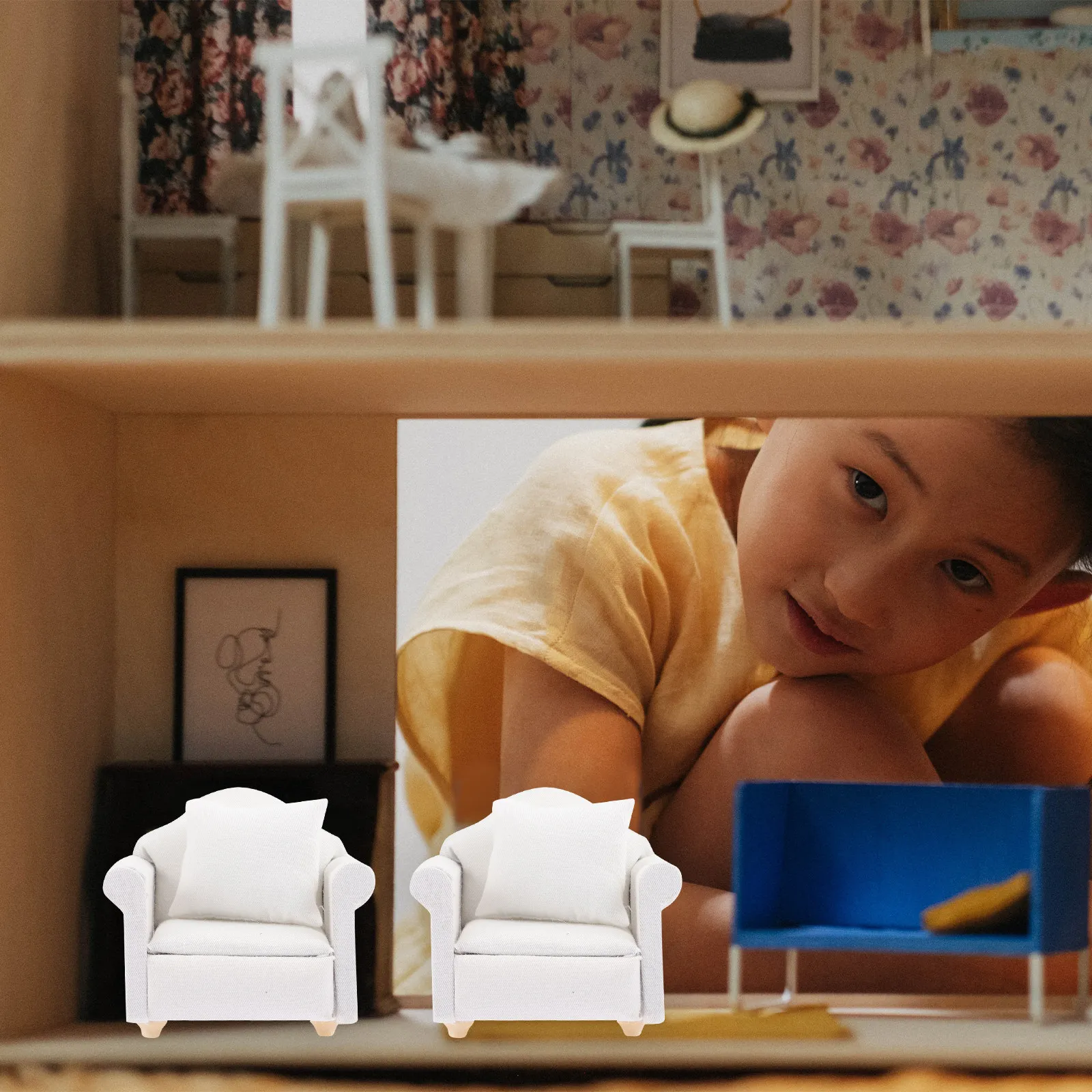 1Set Miniature White Fabric Sofa Set 1:12 Scale for Dollhouse Living Room Bedroom Decoration Realistic Micro Landscape Furniture
1Set Miniature White Fabric Sofa Set 1:12 Scale for Dollhouse Living Room Bedroom Decoration Realistic Micro Landscape Furniture