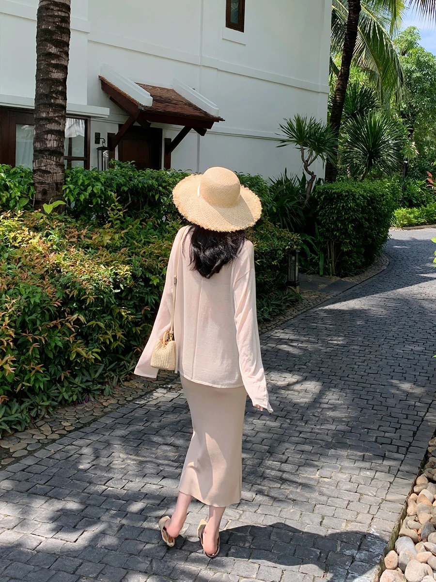 Lazy Zoe Anna's Breeze 20s Ultra-Thin Sun Protection Set Loose Knitted Straight Leg Pants f Skirt Casual Sle Pure Color
Lazy Zoe Anna's Breeze 20s Ultra-Thin Sun Protection Set Loose Knitted Straight Leg Pants f Skirt Casual Sle Pure Color