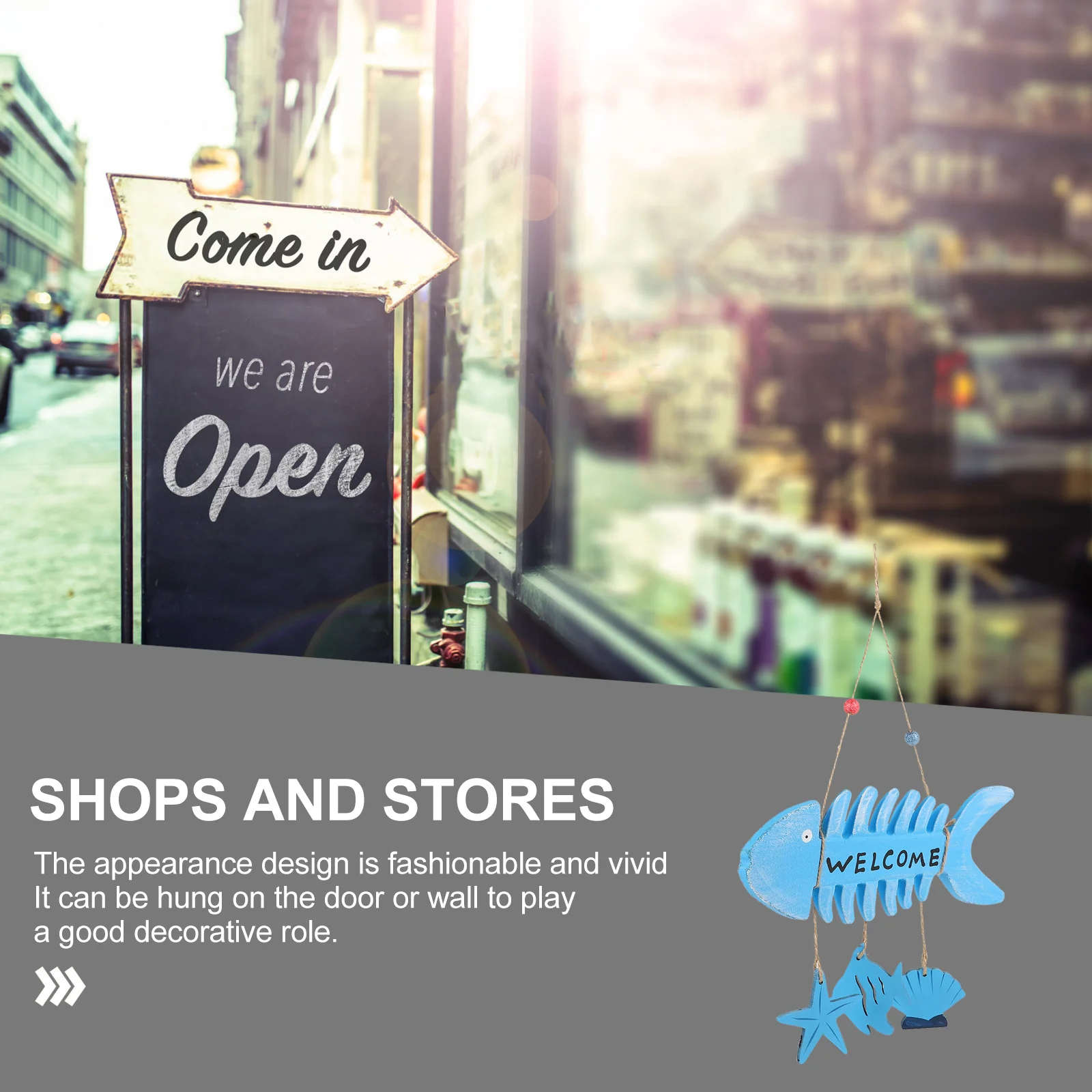 2Pcs Wooden Fish Bone Welcome Board Stylish Hanging Sign for Beach House Office Entrance Mediterranean Theme Decor
2Pcs Wooden Fish Bone Welcome Board Stylish Hanging Sign for Beach House Office Entrance Mediterranean Theme Decor