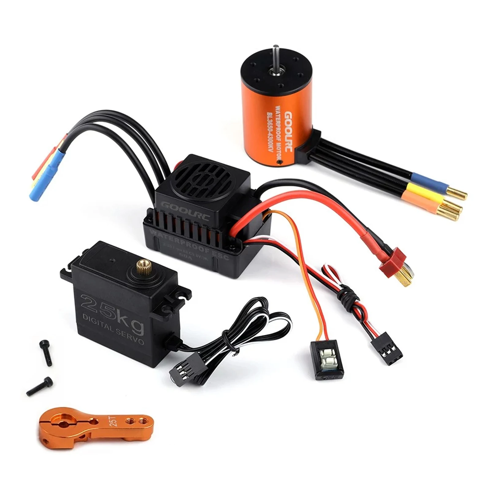 3650 Motor Combo Motor Combo Set 3650 4300KV Motor 60A Brushless ESC 25kg Servo w/ 25T Servo Arm for 1/10 RC Car Off-road Truck
3650 Motor Combo Motor Combo Set 3650 4300KV Motor 60A Brushless ESC 25kg Servo w/ 25T Servo Arm for 1/10 RC Car Off-road Truck
