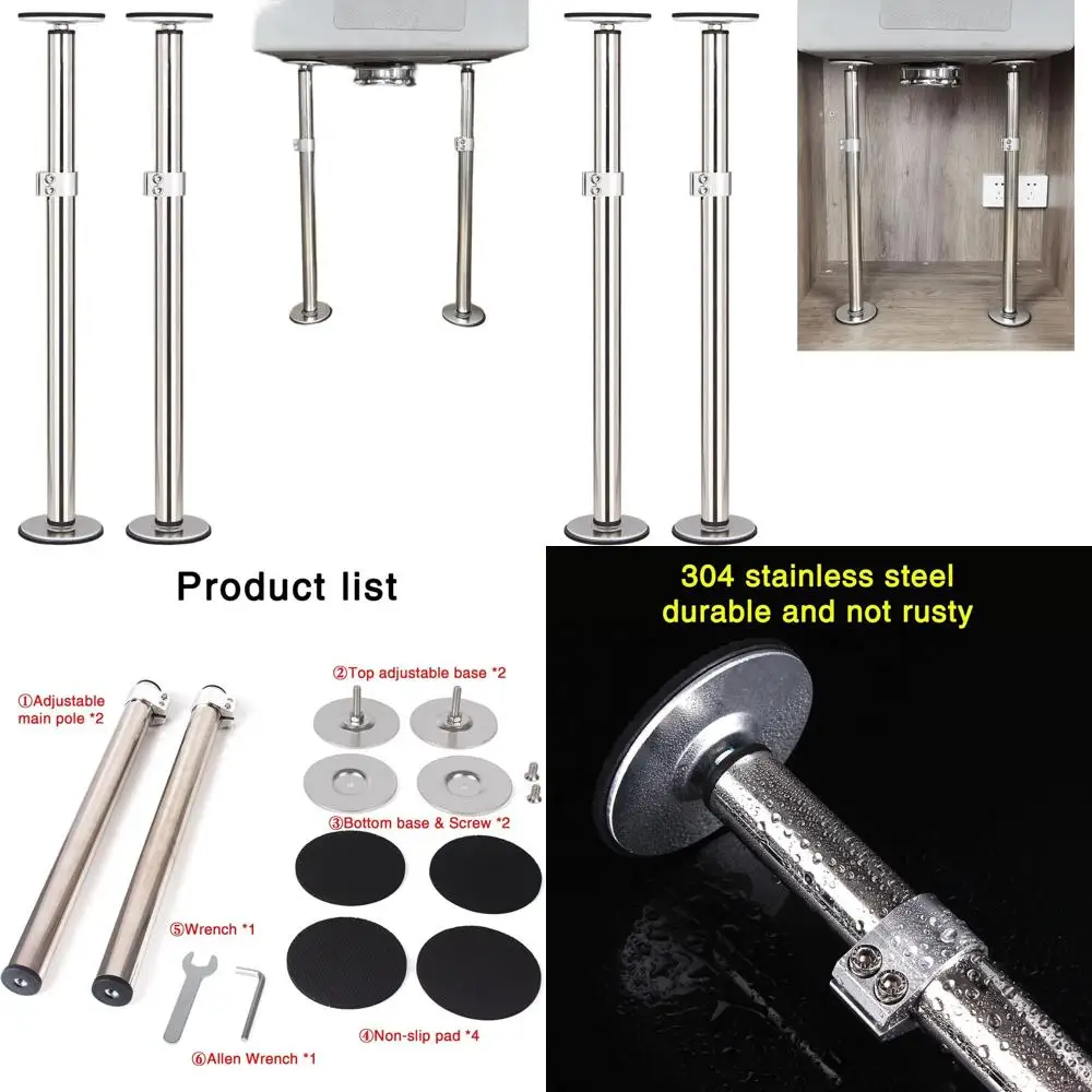Adjustable Stainless Steel Sink Brackets for Kitchen Sinks, 16-29.5 Inches
Adjustable Stainless Steel Sink Brackets for Kitchen Sinks, 16-29.5 Inches