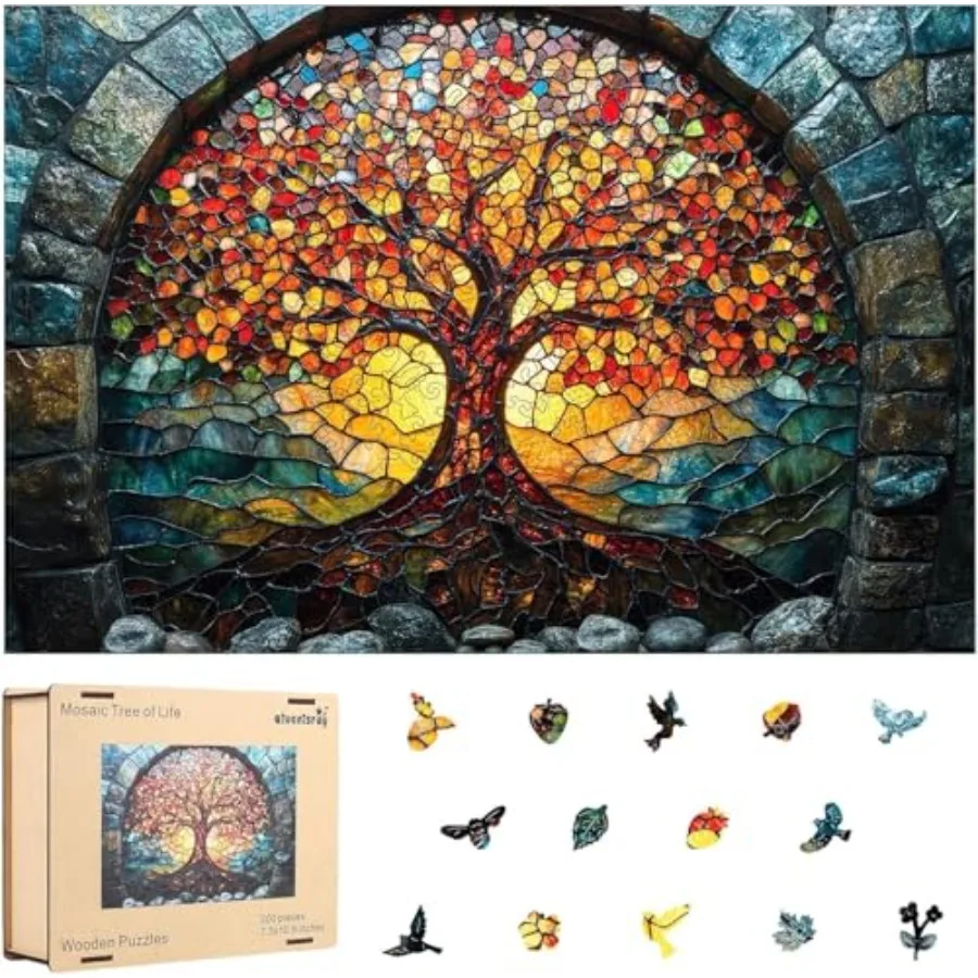 Wooden Adults Puzzles 1000 Pieces, Mosaic Tree of Life Jigsaw Puzzles for Women Girl, Wall Decor, Unique Animal Shape Puzzles P
Wooden Adults Puzzles 1000 Pieces, Mosaic Tree of Life Jigsaw Puzzles for Women Girl, Wall Decor, Unique Animal Shape Puzzles P