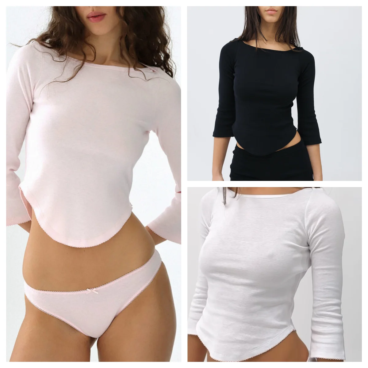 Coucou White Three-Quarter Sleeve Top with Off-Shoulder Design, Short Style, Boat Neck Lace Trim, Black Flared Sleeve T-Shirt for Women
Coucou White Three-Quarter Sleeve Top with Off-Shoulder Design, Short Style, Boat Neck Lace Trim, Black Flared Sleeve T-Shirt for Women