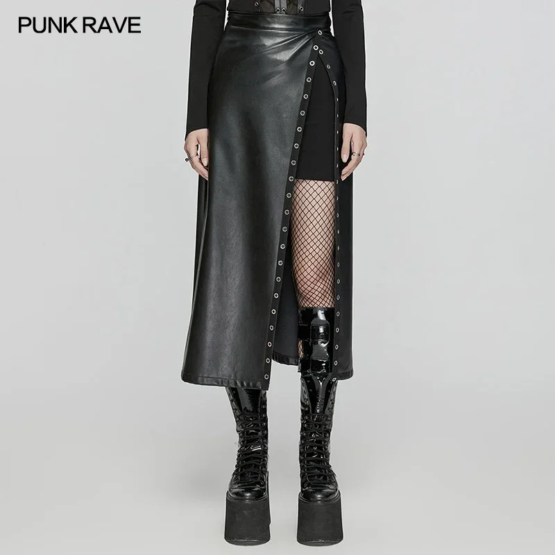 PUNK RAVE Women's Dark Punk Artificial Leather Skirt Patchwork Design Showcase Leg Lines Fashion Personality Skirts Women
PUNK RAVE Women's Dark Punk Artificial Leather Skirt Patchwork Design Showcase Leg Lines Fashion Personality Skirts Women
